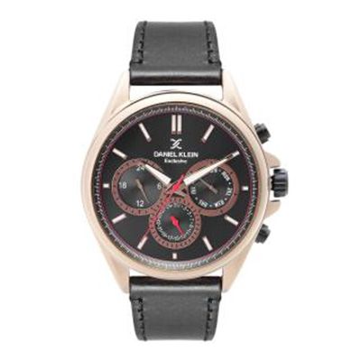 Exclusive Men Gunmetal-Toned Multifunction Dial Watch DK11252-4