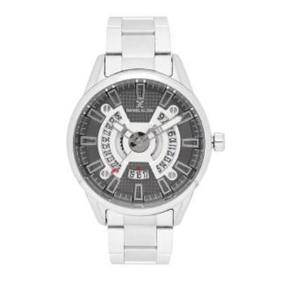Premium Men Grey & Silver-Toned Analogue Watch DK11704-5