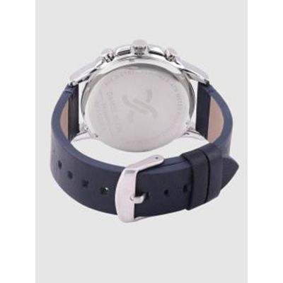 Men Blue Leather Analogue Watch DK.1.12255-3