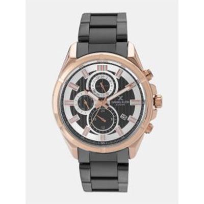 Exclusive Men Black & Silver-Toned Analogue Watch DK11946-3