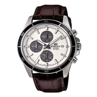 Edifice Men Silver Dial Chronograph Watch EFR-526L-7AVUDF - EX097