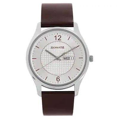 Essentials NP77082SL02W Silver Dial Analog Watch