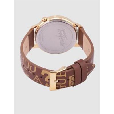 Unisex Gold-Toned Textured Analogue Watch V1008M2