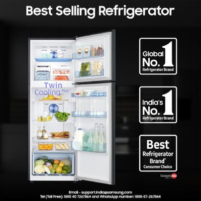 322 L RT37C4523B1 3 Star Digital Inverter Double Door Refrigerator