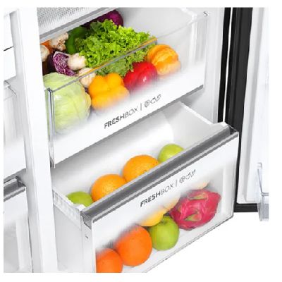 598L HRT-683KGU1 3 Door Convertible Side by Side Refrigerator with WIFI Enabled Smart Sense AI