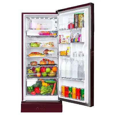 HRD-2103PRH-P 190 L, 3 Star, Red Hilton Finish, Base Drawer, Direct Cool Single Door Refrigerator