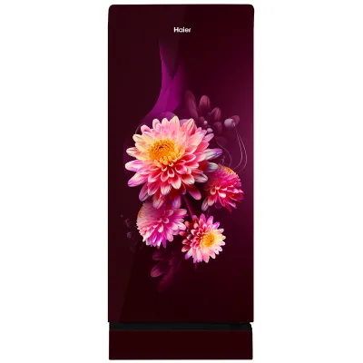 HRD-2105PDG-P 190 L, 5 Star, Daisy Glass Finish Direct Cool Single Door Refrigerator with Base Drawer
