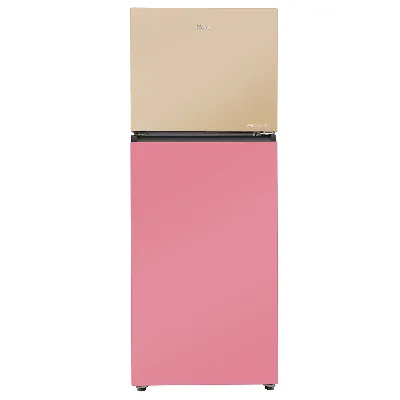 HRF-3783CPG-P Vogue Series 328L cream Pink Glass Finish Top Mount Frost Free Refrigerator