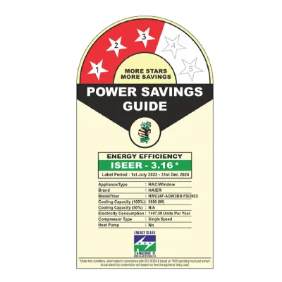 HWU18F-AOW3BN-FS 1.5 Ton 3 Star Window Fix Speed Air Conditioner
