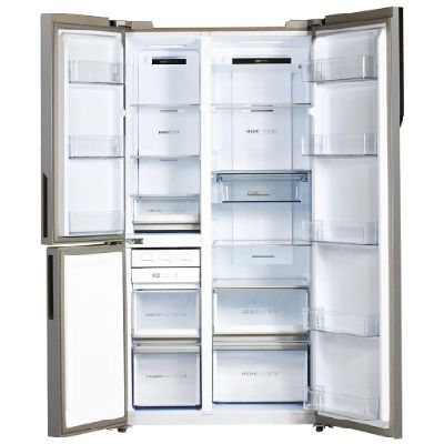 HRT-683KWGU1 Vogue 598L Black White Glass 3-Door Convertible Fridge