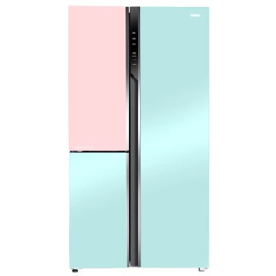 HRT-683PNGU1 Vogue 598L Peach Nyanza Glass 3-Door Convertible Fridge