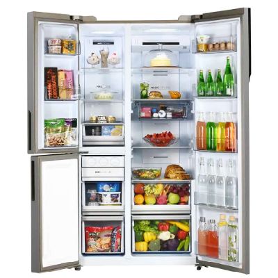HRT-683PNGU1 Vogue 598L Peach Nyanza Glass 3-Door Convertible Fridge