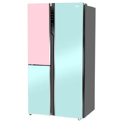 HRT-683PNGU1 Vogue 598L Peach Nyanza Glass 3-Door Convertible Fridge