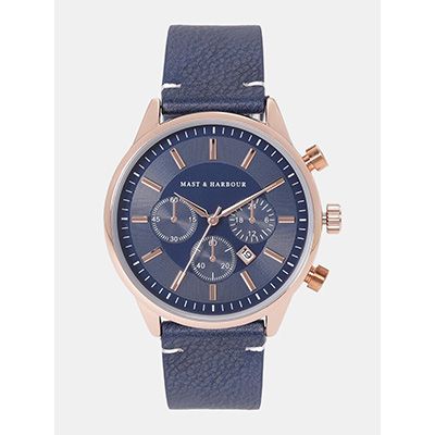 Men Navy Analogue Watch MFB-PN-WTH-6179G