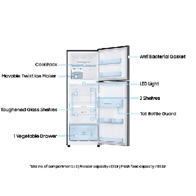 RT34C4542S8 301 L Twin Cooling Plus™ Double Door Refrigerator