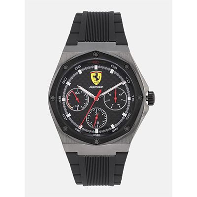 Men Black Textured Analogue Watch 0830694