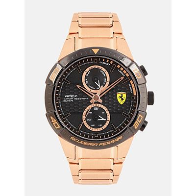 Men Black Textured Analogue Watch 0830640