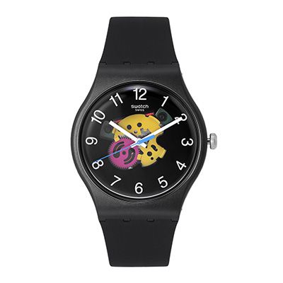 Unisex Black & Yellow Swiss Made Analogue Watch SUOB140