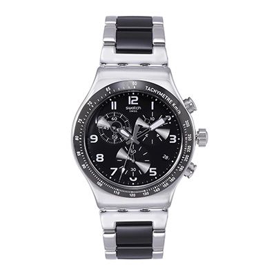 Unisex Black Swiss Made Chronograph Watch YVS441G
