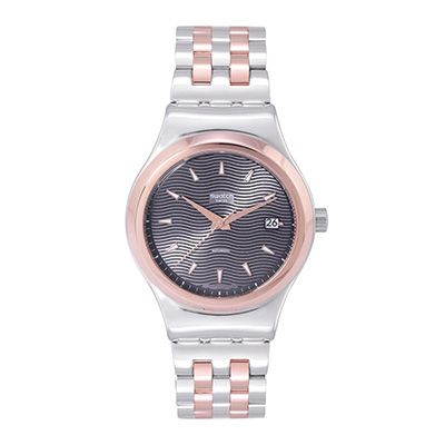 Unisex Gunmetal-Toned Swiss Made Analogue Watch YIS405G