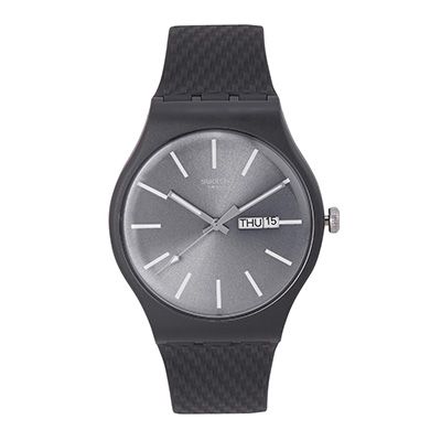 Unisex Gunmetal-Toned Swiss Analogue Watch SUOM708