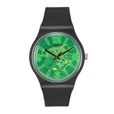 Unisex Green Swiss Made Skeleton Analogue Watch SUOB166