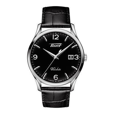 Men Black Heritage Visodate Analogue Watch T1184101605700