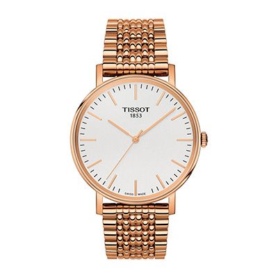Men Silver-Toned Everytime Medium Analogue Watch T1094103303100