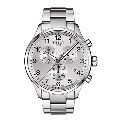 Men Silver-Toned Chrono XL Classic Swiss Chronograph Analogue Watch T1166171103700