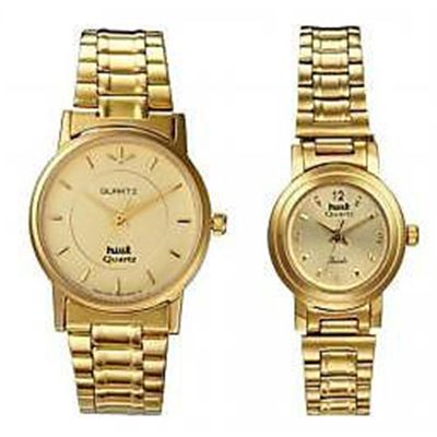 Gold Plated Couple Watches