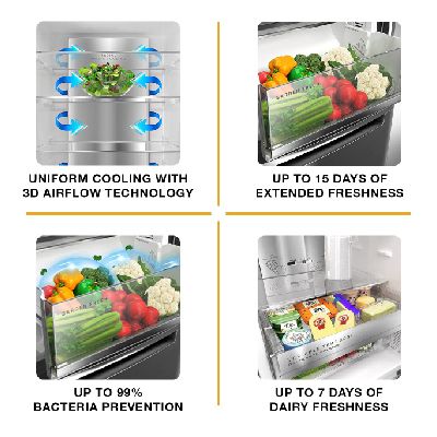 Whirlpool (IFPRO BM INV CNV 370 ) 312 L 3 Star Double Door Refrigerator