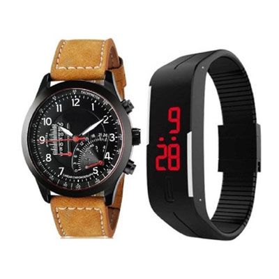 thermaetter+led black digital Watch - For Men