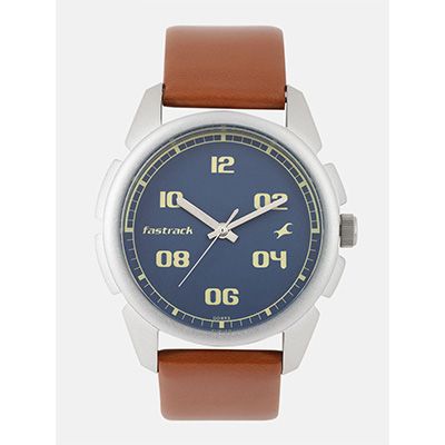 Men Blue Genuine Leather Analogue Watch NK3124SL02_OR2