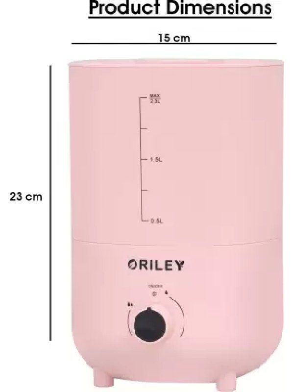2111B Ultrasonic Cool Mist Humidifier Manual Air Purifier For Home Office 2.3L Pink
