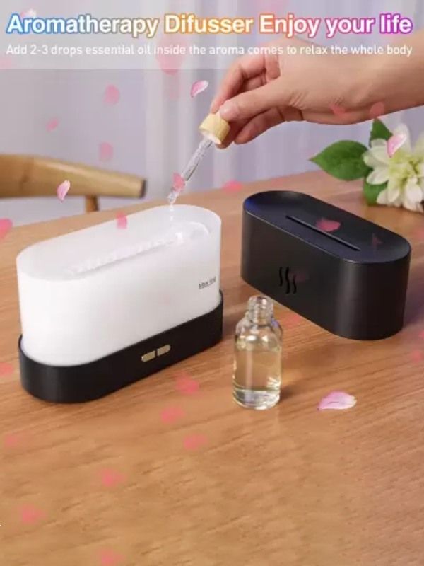 Air Humidifier 7 Colors Flame Light Essential Oil Permitted 180ML