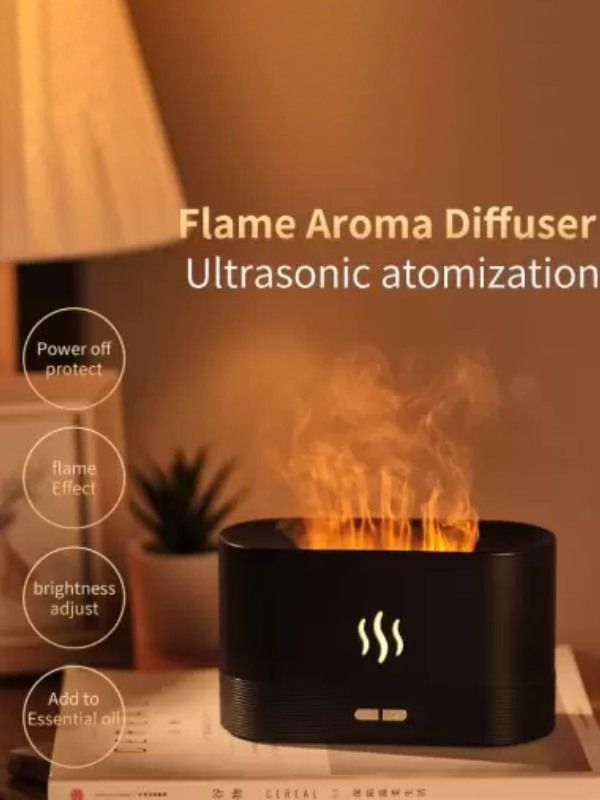 Air Humidifier 7 Colors Flame Light Essential Oil Permitted 180ML