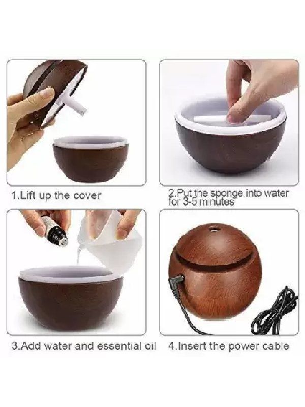 Round Electric USB Mini humidifier Aroma Oil Diffuser Air Humidifier Office Room