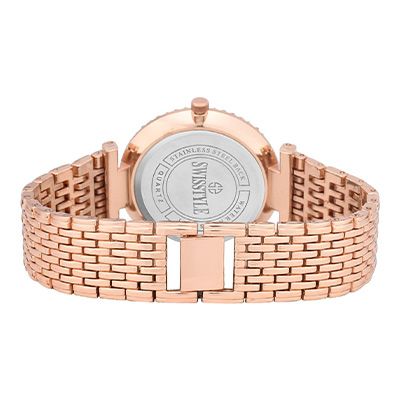 Crystal studded LR075 Rose Gold Watch - For Women