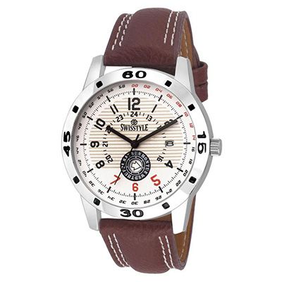 analogue watches for mens SS-GR117-WHT-BRW