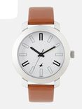 Men White Genuine Leather Analogue Watch NK3120SL01_OR2