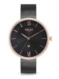TRYST Manufactured & Serviced by Fossil Unisex Black Metal Watch
