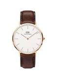 Classic Bristol Men White & Coffee Brown Analogue Watch DW00100009