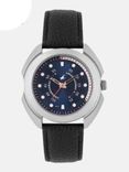 Men Navy Blue Genuine Leather Analogue Watch NK3117SL04_OR2