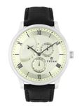 Men Cream-Coloured Analogue Leather Watch 90101SL01