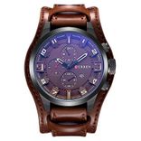 Men  Brown Leather Analog Watch for Men
