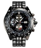 Black Analog Watch (Non-Functional Chronograph)