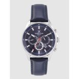 Men Blue Leather Analogue Watch DK.1.12341-4