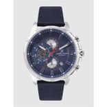 Men Blue Leather Analogue Watch DK.1.12255-3