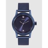 Men Navy Blue Diamond-Studded Analogue Watch W0297G2