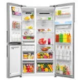 HRT-683WISU1 592L 3 Door Inox Steel SBS Refrigerator with Water Dispenser